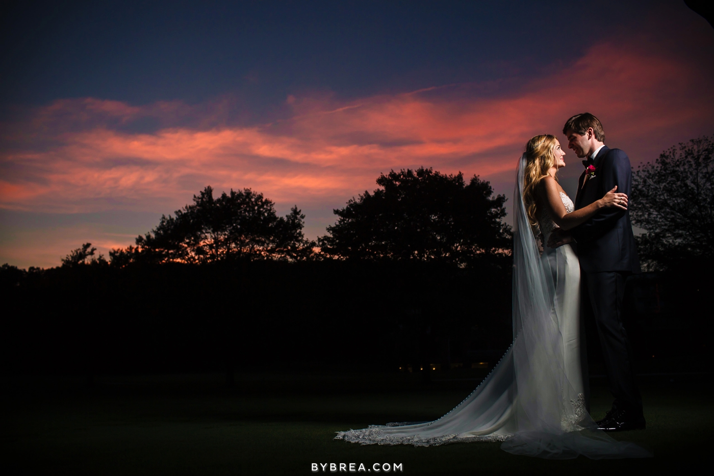 Turf Valley Wedding Bride and Groom Sunset Portraits