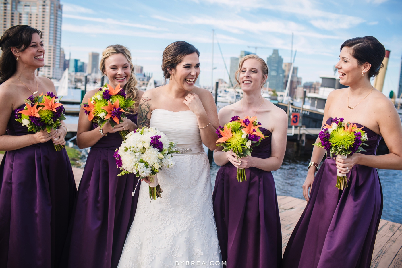 Baltimore wedding photo bride and bridesmaids