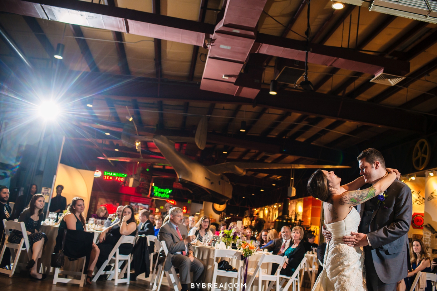 Baltimore wedding photo bride and groom first dance