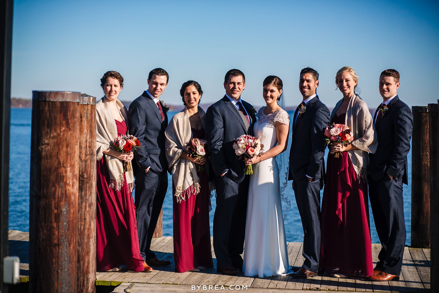 Vandiver Inn wedding bridal party on the pier