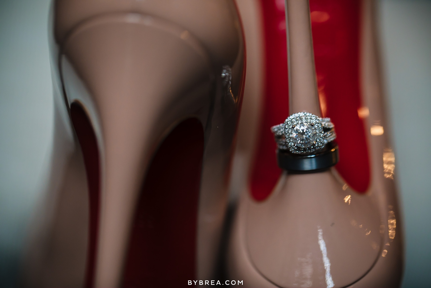 Hotel at Arundel Preserve wedding detail photo Louboutins heels with rings