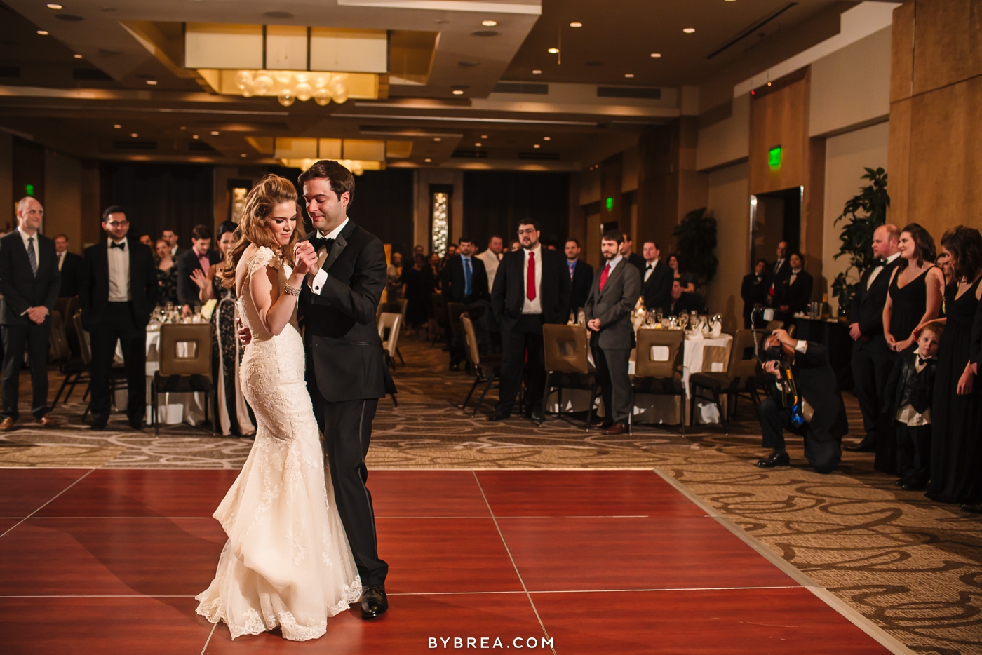 Hotel at Arundel Preserve wedding photo groom and bride first dance