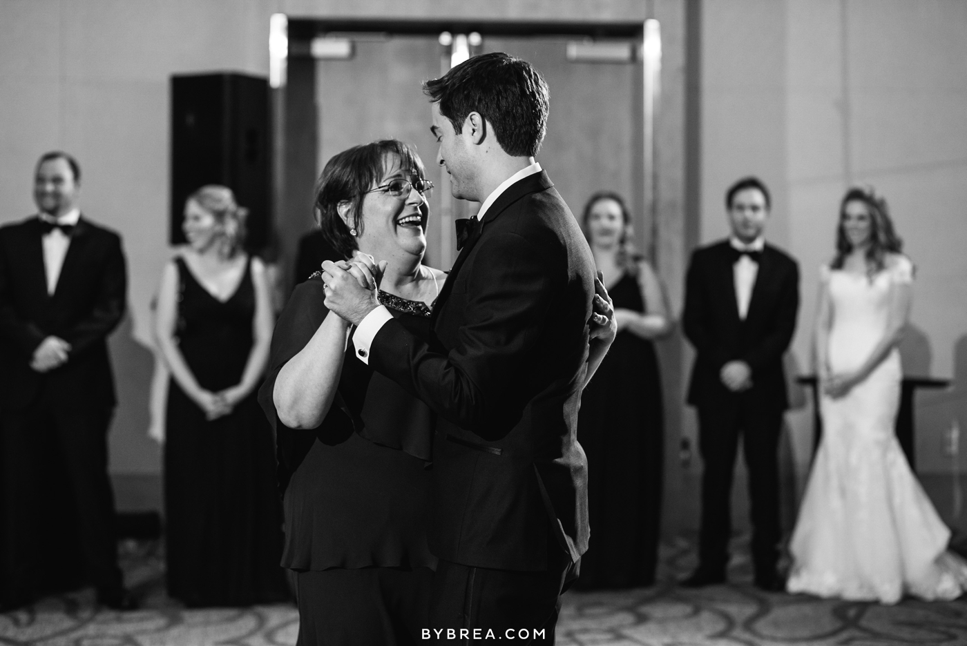 Hotel at Arundel Preserve wedding photo groom dancing with female family member