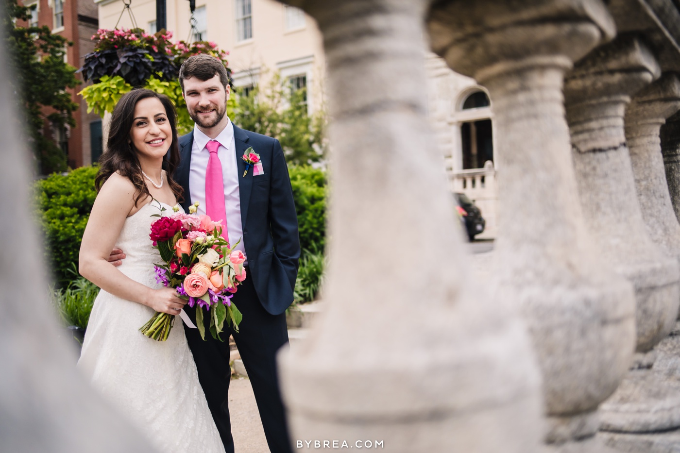 Baltimore wedding photo couple portrait bridal bouquet by The Floral Studio