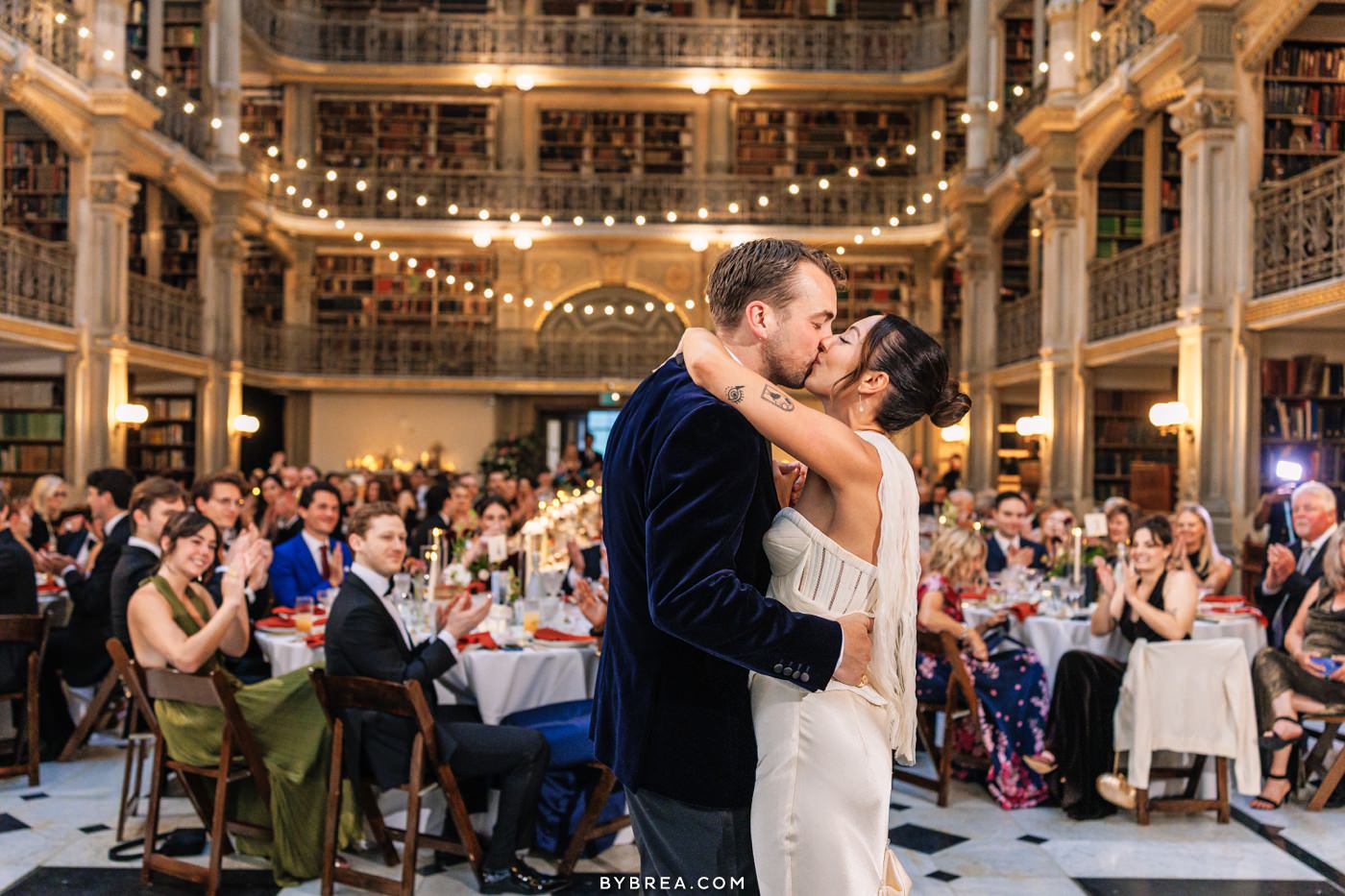 Peabody Library wedding photos by Photography by Brea